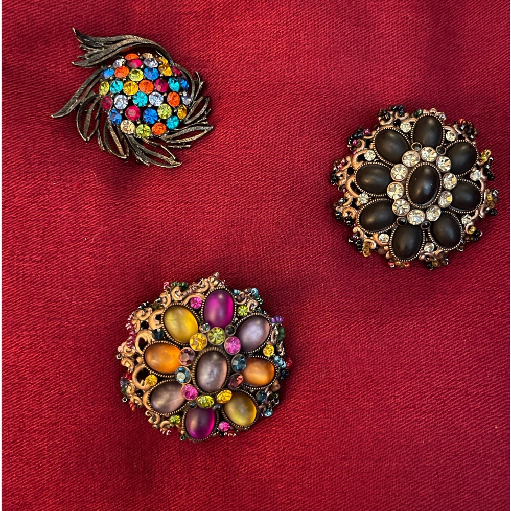 3 Scarf, Hat or Jacket Broochs.